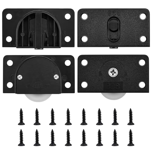 ZIUZI Cabinet Door Sliding Silent Plastic Roller Pulleys, Closet Sliding Door Wheels, Cabinet Hardware Component Door Track Wheel for Home Wardrobe Sliding Door, Screen Doors and Closet (2 Set)
