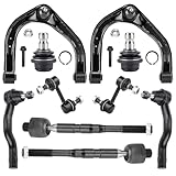 10PCS Front Upper Control Arm w/Ball Joint for Infiniti Qx56 04-13, QX80 14-19 Nissan Armada 05-19, Titan 04-15, Sway Bar + Outer Tie Rod End Suspension Kit K620650 K620649