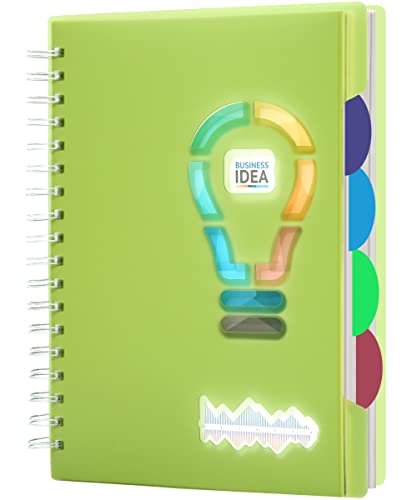 CAGIE Spiral Notebook with Colored Tabs - 210 Pages Wide Ruled 5 Subject Notebook with Dividers, 7x10 Spiral Bound Journal Notebooks for Work Office Note Taking
