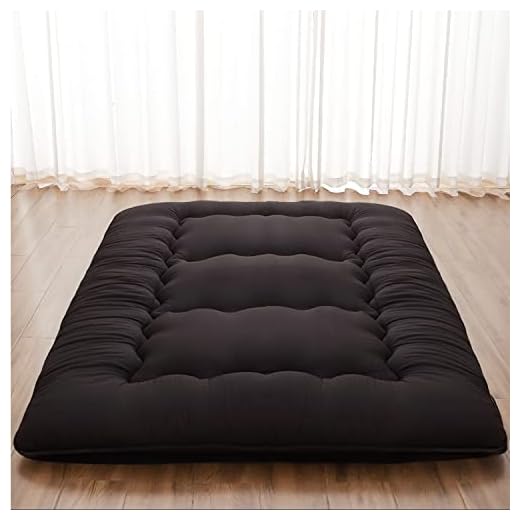 XICIKIN Japanese Floor Mattress, Japanese Futon Mattress Foldable Mattress, Roll Up Mattress Tatami Mat with Washable Cover, Easy to Store and Portable for Camping, Black, Twin Full Queen