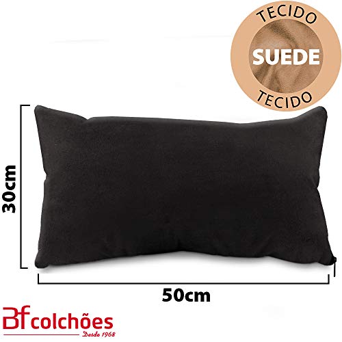 Kit 2 Capas De Almofada Decorativa Para Sala Com Ziper Suede 30x50cm - BF Colchões