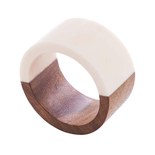 Wood and Resin Two-Tone Napkin Rings