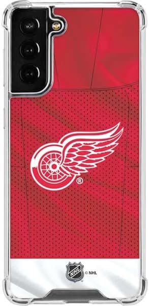 Skinit Clear Phone Case Compatible with Galaxy S22 Plus - Officially Licensed NHL Detroit Red Wings Home Jersey Design