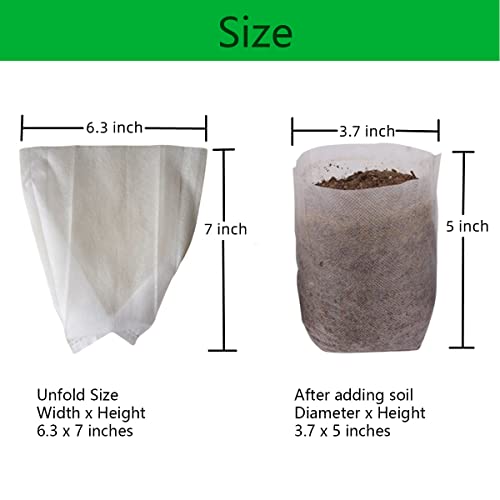 Gardtree Plant Nursery Bags 6.29” X 7” 200Pcs, Biodegradable Grow Bags Non Woven Nursery Bags Garden Supplies For Vegetable Flower Fruit Saplings Tree #TOP1