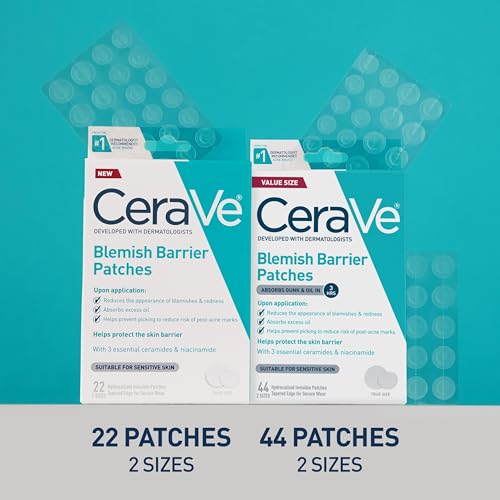 CeraVe Hydrocolloid Blemish Patches, Oil Absorbing Spot Control with Ceramides and Niacinamide, Allergy-Tested & Suitable For Sensitive Skin, Ultra-Thin & Blends Into All Skin Tones, 22ct — view 9