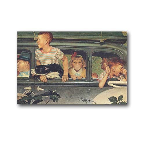 HUIHUO Póster de Norman Rockwell para ilustrador, póster de pared, lienzo, obras de arte, estética, 20 x 30 cm