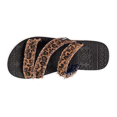 Muk Luks Women's Wave Riptide Sandals, Brown Leopard, 9 #TOP1