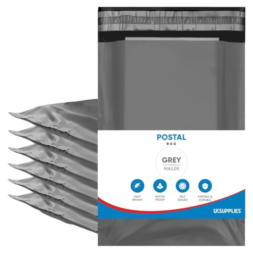 UK SUPPLIES LIMITED Grey Mailing Bags Waterproof Peel & Seal Envelopes (Pick Any Sizes & Qty) Parcel Mailing Bag for Posting Clothes Parcel Mailers X-Small (6 x 9 / 165mm x 230mm) Pack of 100