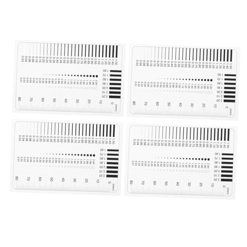 Artibetter 4pcs Precision Flaw Detection Tools Transparent Ruler Accurate Measurement of Diameter Line Cracks and Thickness Various Industries