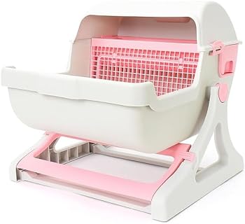 Semi-Automatic Cat Litter Box Easy Clean Hands-Free 【Beige】