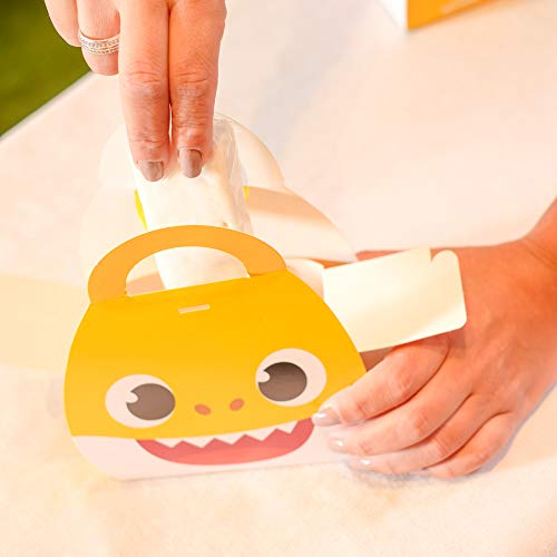 Caixa Maleta no Tema Baby Shark Tamanho 14, 5x10, 5x13cm com 10 Unidades Cromus Festas Amarelo