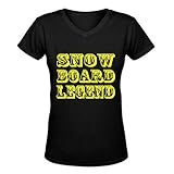 Never Fade or Crack Snow Board Legend Design Women\'s Short Sleeve Casual V-Neck T-Shirt