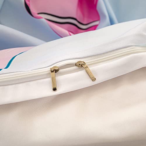 Mermaid Duvet Cover, 100% Microfiber 3Pcs Queen 3D Mermaid Bedding Set For Boys Girls, Cartoon Mermaid Ocean Princess Fish Pattern Print Duvet Cover, 1 Duvet Cover 2 Pillowcases (Queen, Mermaid) #TOP4