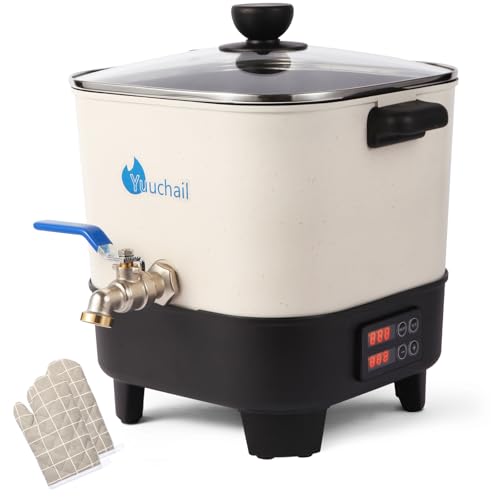 Yuuchail Wax Melter for Candle Making, 7Qts Large Wax Melting Pot with Digital Display & Non-Stick Tilted Bottom Easy Clean Up for Craft or Business by Yuuchail - Used condition - US$53.19