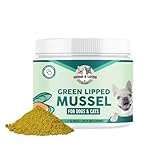 Benji & Louie Green Lipped Mussels Powder for Dogs and Cats 3.17 oz (90g) - 300 Servings - Sourced from USA - Rich in Omega-3 Fatty Acids for Joint, Skin & Coat Health, Made in USA