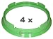 Produktbild 4 x Zentrierringe, Kunststoff 63.3mm auf 57.1mm grün