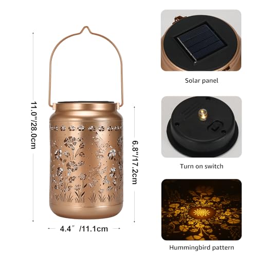 Lyeasw Garden Decor Hummingbird Solar Lanterns, 7 Inches Waterproof Hanging Lights $7.49 AC - image 5