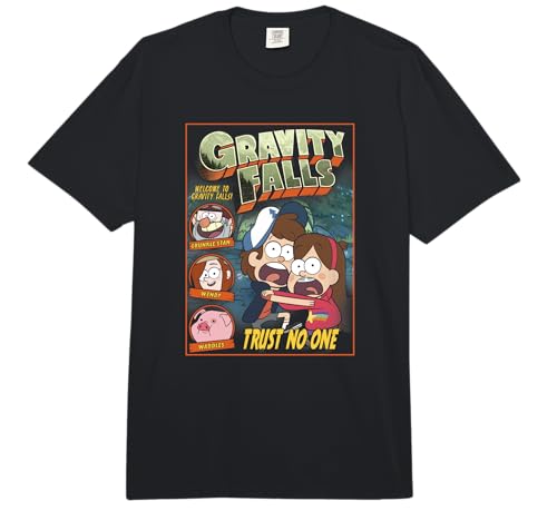 Disney Gravity Falls Trust No One Scared Dipper & Mabel Comfort Colors Adult Heavyweight T-Shirt