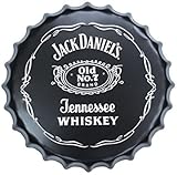 Whiskey Bar Jack Danie Decorative Bottle Caps Metal Tin Signs Cafe Beer Bar Decoration Plat 13.8' Inches Wall Art Plaque Vintage Home Decor