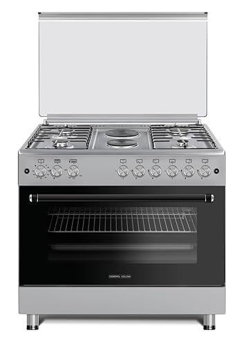 General Goldin 90x60cm 4 Gaz & 2 Electrics Burners Freestanding Heavy Duty With Grill & fan Silver Model No GGFC9604-HIF9H