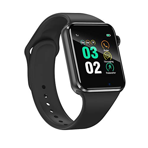 Hyglewy Smart Watch for Men Women Kids Android iPhone Compatible, 2.09'' Smartwatch Fitness Tracker Watch with Heart Rate Blood Oxygen Sleep Monitor Pedometer Bluetooth Call SMS & 2 Bands (Black)