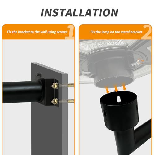 Locontifni Heavy Duty 90° Wall Mount Bracket for 3\" OD Lamp Post Lights – Waterproof L-Shaped Outdoor Pole Arm Accessory for Street, Parking Lot, Garden & Yard Lighting Fixtures - Thumbnail 4