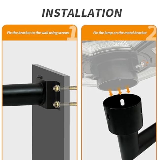 90 Degree Wall Mount Bracket for ID 3 Lamp Post Light Fixtures - Waterproof L-Shaped Outdoor Light Accessory for Street Lights, Parking Lot Lights(OD 3)