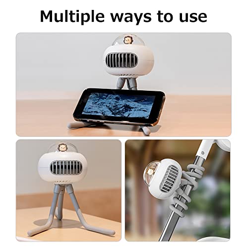 Ventilador sem lâmina 4 velocidades sem fio vento forte mini ar condicionado flexível 3600 mah carri