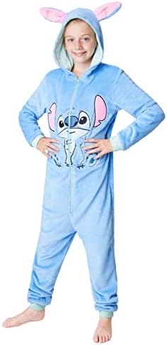 Disney Stitch Onesie for Kids Fleece Pyjamas Lounge Wear Eeyore Minnie Mouse Stitch Gifts
