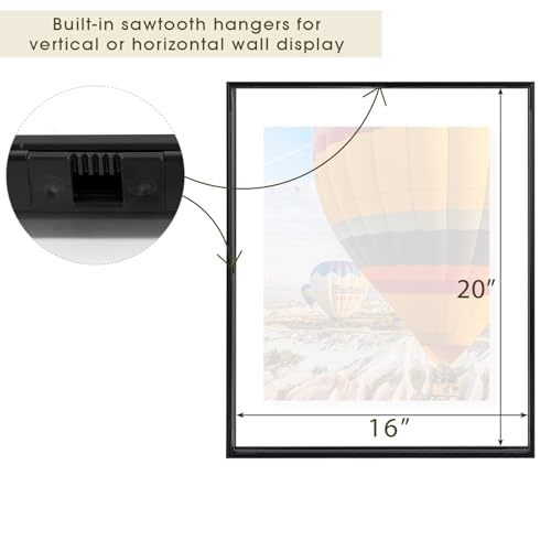 Golden State Art 16x20 Black Aluminum Floating Picture Frame, 3 Pack by Golden State Art - Used condition - Image 7