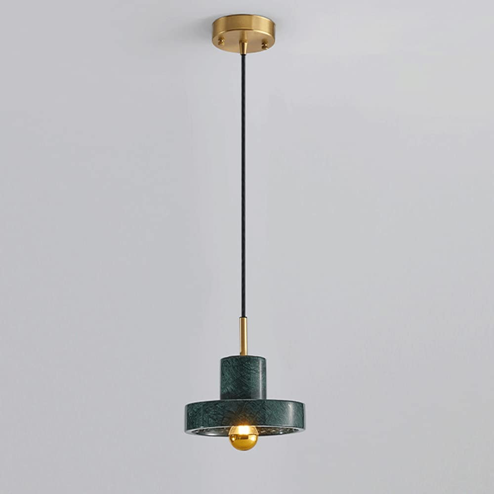Cuivre suspendu lumière E27 en marbre avec hauteur ajustable