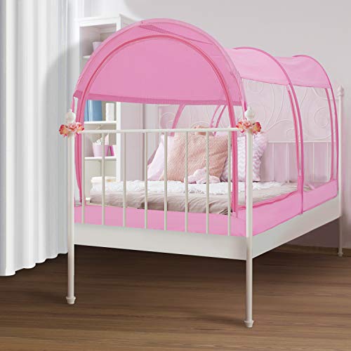 LEEDOR Mosquito Net Bed Tent Canopy Indoor Tent Privacy Bed Fort Dream Tent for Kids or Adult Pink Full 75 X 54 X 47H'' (Mattress Not Included) - Thumbnail 5