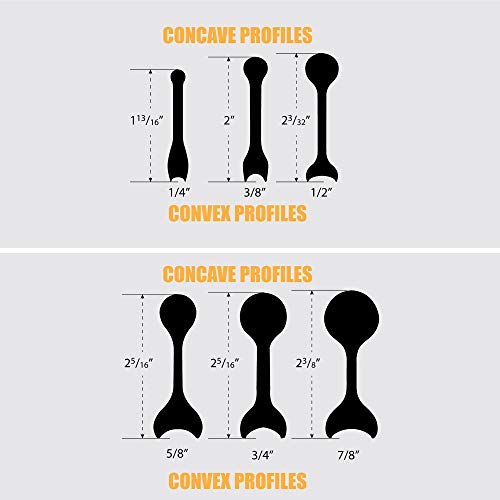 Fulton 6 Piece 12 Profile Double Ended Contour Sanding Grip Set for Concave & Convex Profile Sanding. Large Size Grip Pads with Profiles. Crown Molding, Molding, Frames or General Woodworking Use