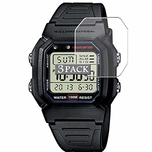 Vaxson 3-Pack Screen Protector, compatible with CASIO W800HG-9AV W-800HG Series TPU Film Protectors Sticker [ Not Tempered Glass ] -  3NN0268-DLH2