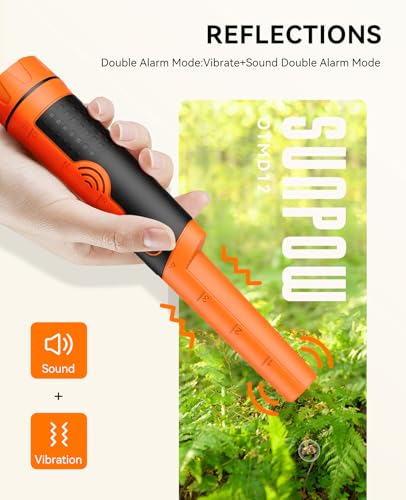 Image of SUNPOW Metal Detector Pinpointer for Adults & Kids - Waterproof Handheld Pin Pointer Wand - High Sensitivity 360 Detection - Easy to Use 2 Alert Modes - Treasure Pinpointing Finder Probe - OTMD12-C