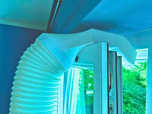 Adaptador de ventana extra ancho de 35 cm para aire acondicionados móviles – Adaptador de extracción de aire para ventanas abatibles con conexión de manguera de 150 mm – Enfriamiento más eficiente y