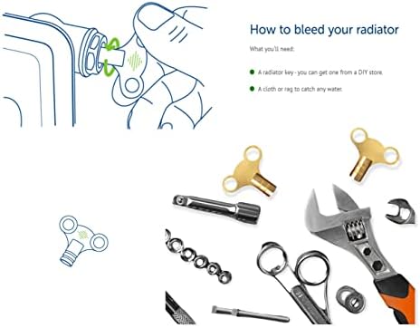 Solid Brass Radiator Key - Radiator Bleed Venting Key - Radiator Valve Key - Key for Bleeding Radiators - Venting Air Valve Key - Pack of 2 - Gold (2)