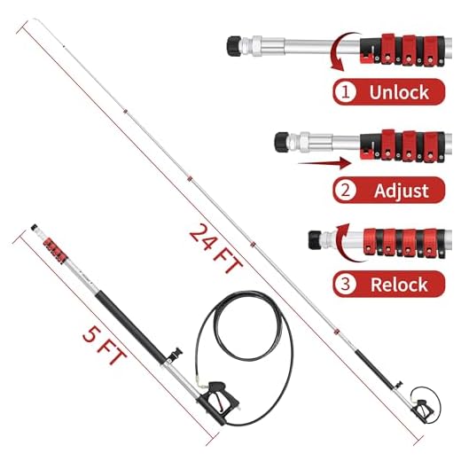 24 FT Telescoping Pressure Washer Wand