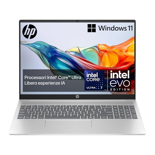 Pavilion 16-af0001sl, Intel Core Ultra 7-155U, Intel Evo Edition, AI, RAM 16GB, SSD 1 TB, Display 16" 2K IPS Antiriflesso, Wi-Fi, Ble, Webcam 1080p FHD, Windows 11, Argento, Non convertibile - Notebook - Immagine 2