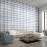 Generisch Tapete Blau Weiß Tartan, Landhausstil Karomuster Buffalo Check Fototapete Wohnzimmer Schlafzimmer Tapeten, Vliestapete Wandtapete, Mustertapete Wanddeko 400x280 cm (B x H) Y&W59