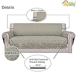 Easy-Going Reversible Oversized Couch Cover for 3 Cushion Couch Sofa Cover for Dogs Water Resistant Furniture Protector Cover with Foam Sticks for Pet (Oversized Sofa, Beige/Beige) - Image 3