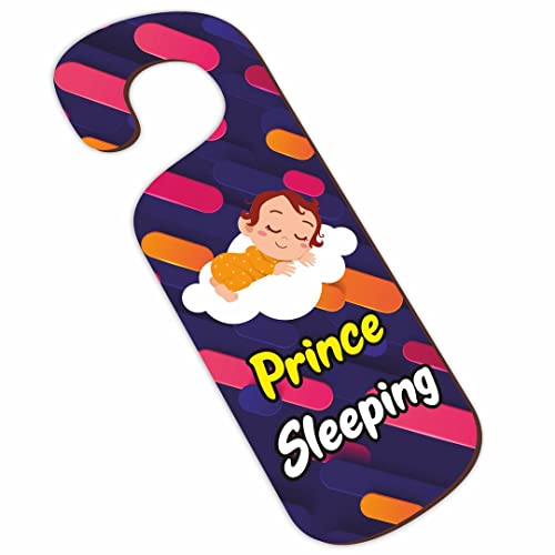 Image of CVANU Prince Sleeping Wooden Door Sign Hanger Size(24cm x 8.5cm) cv80