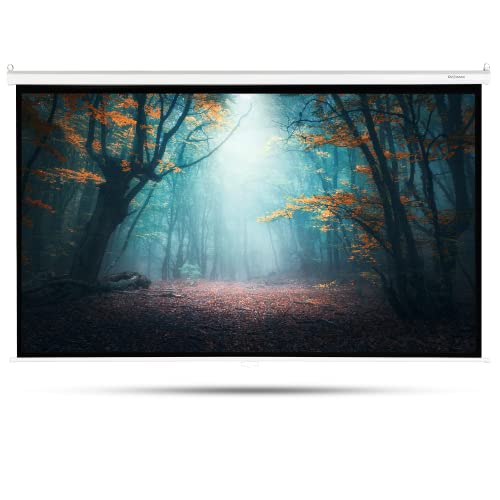 OVERMAX Automatische Hängende Beamer Leinwand groß 100 Zoll 16:9, Abmessungen 221 x 124 cm, Verstellbare Leinwandlänge, Full HD, 4k, Wand-und Deckenmontage, Projektion für Heimkino