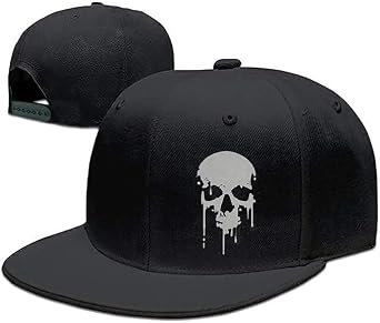 Skull Finger Flat Bill Hats for Men Black Mens Snapback Hat Baseball Cap Fitted Hat Rock N Roll Skeleton Hand Snap Backpack