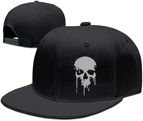 For Men Flat Bill Hats For Mens Black Skull Baseball Cap Adjustable Flat Brim Horror Grim Reaper Hat Trucker Dad Skateboard Snap Backpack