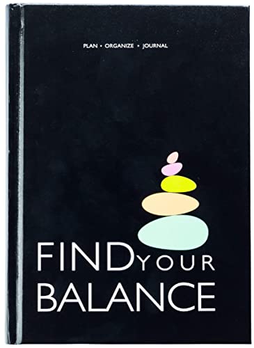 Image of Find Your Balance Undated Daily Planner | 4-Month Productivity & Wellness Planner Journal | 300 Pages | Habit Tracker, Mood Tracker & Gratitude Journal (Black)