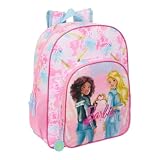 Safta | Mochila Escolar Junior Barbie Painterly Adaptable a Carro (Sin Carro),Medidas 32x12x38 cm