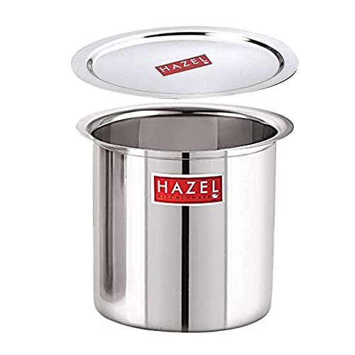 Image of HAZEL Steel Milk Pot with Lid | 2200 ml Stainless Steel Milk Boiler Container | Milk Boiling Vessel Gunj for Kitchen