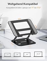 TECKNET Laptop Ständer Höhenverstellbarer, Ergonomischer Faltbarer, Schwarz – Ansicht 5