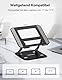 TECKNET Laptop Ständer Höhenverstellbarer Faltbarer Laptop Stand Ergonomischer, Belüfteter Laptopständer Notebook Stand Kompatibel mit MacBook Air, Pro, Dell, Lenovo, Allen Laptops 11-17.3(Schwarz)